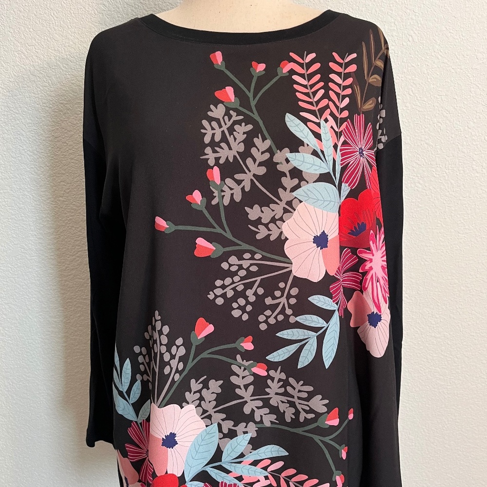 Marina Rinaldi Spectacular Colorful Floral Blouse